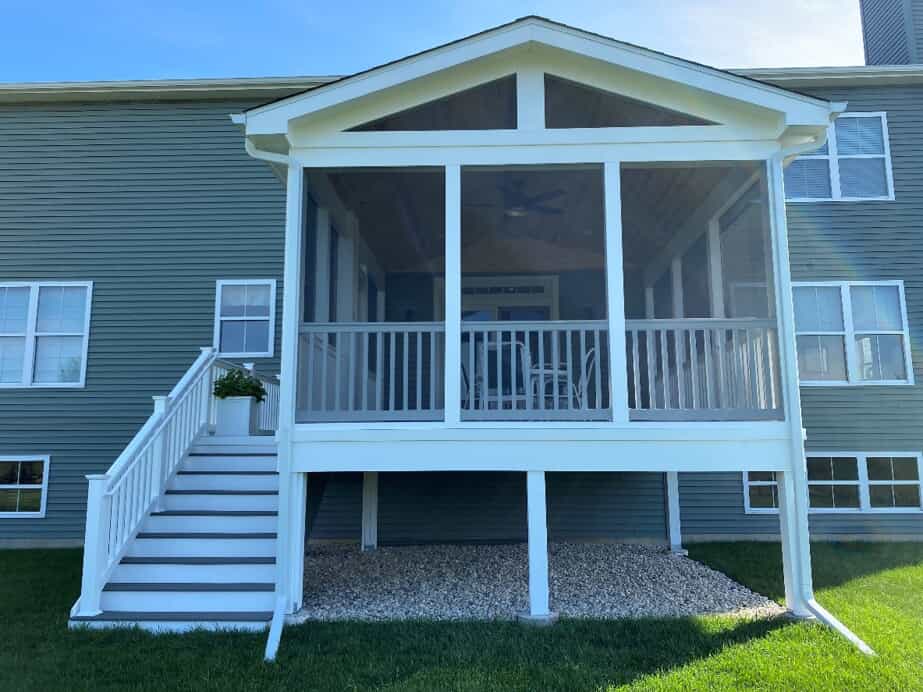 white screened porch